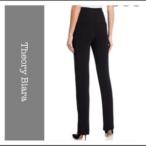 Theory Biara black skinny side zipper Wool pants